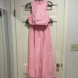 Pink Eyelet Two Piece Set - Never Worn
